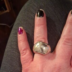 Silver Ring with Crystal Accents
